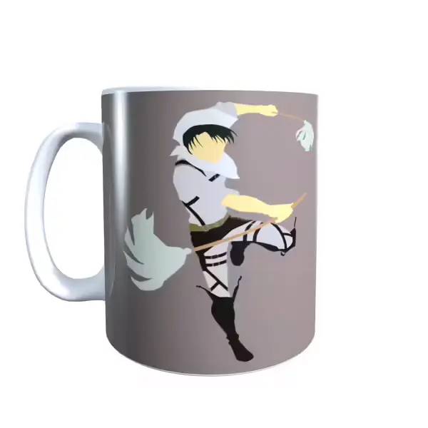 Attack on Titan Inspired Levi Feather Duster Minimal Mug