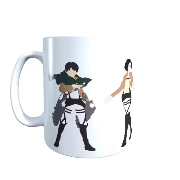 Levi Mikasa Minimal Attack on Titan Mug