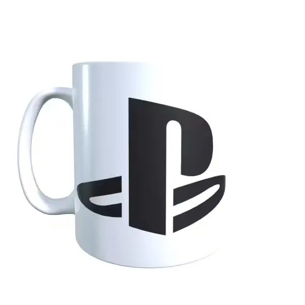 Retro Gaming Ps Logo Icon Black Coffee Mug