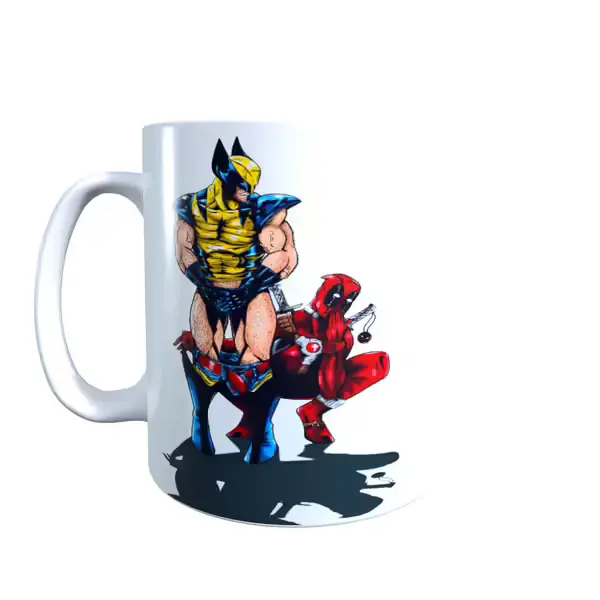 Deadpool & Wolverine Pants Down Coffee Mug