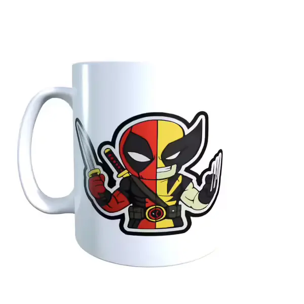 Deadpool & Wolverine Twin Faces Coffee Mug