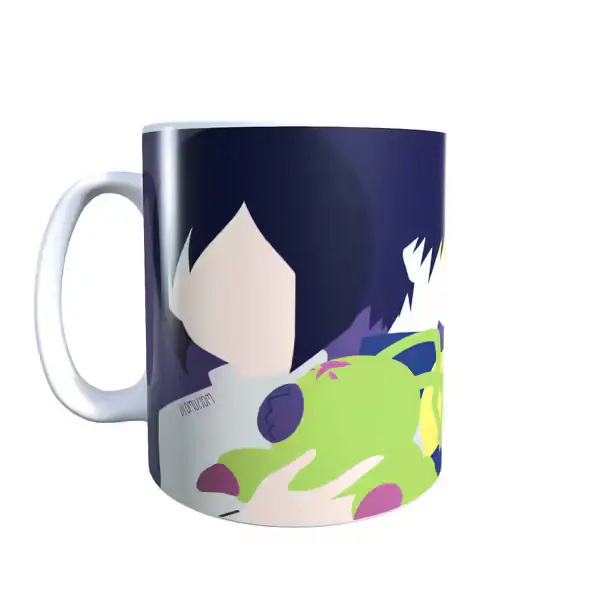 Ken And Wormmon Minimal Digimon Mug