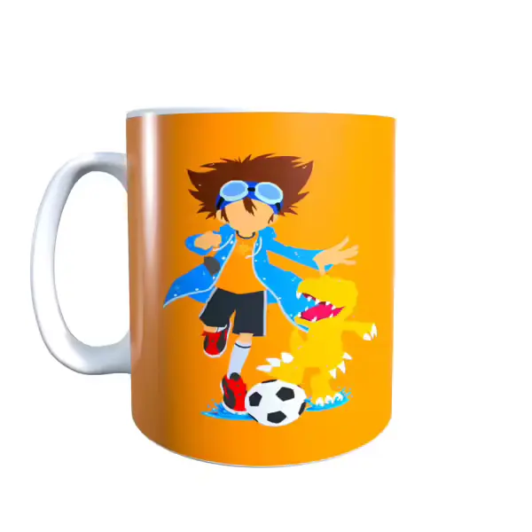 Digimon Inspired Tai And Agumon Soccer Mug