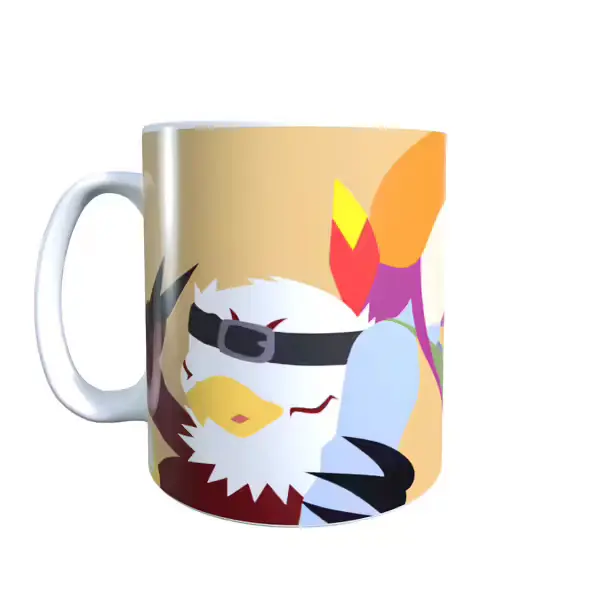 Digimon Yolei And Hawkmon Minimal Coffee Mug