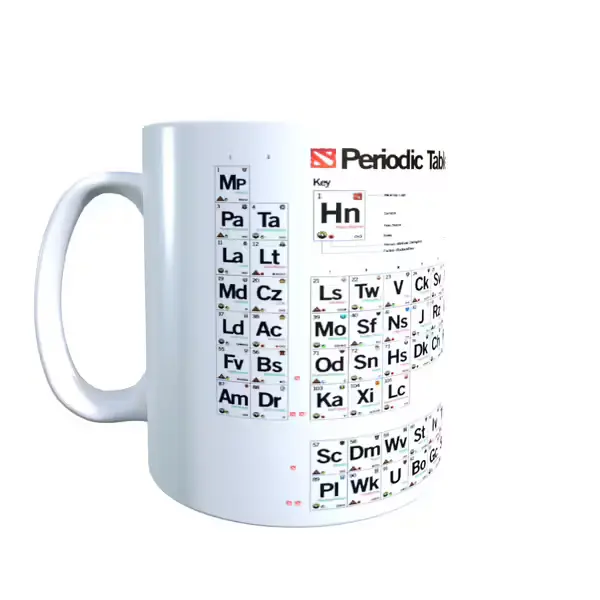 Dota 2 Inspired Periodic Table Of Heroes Mug