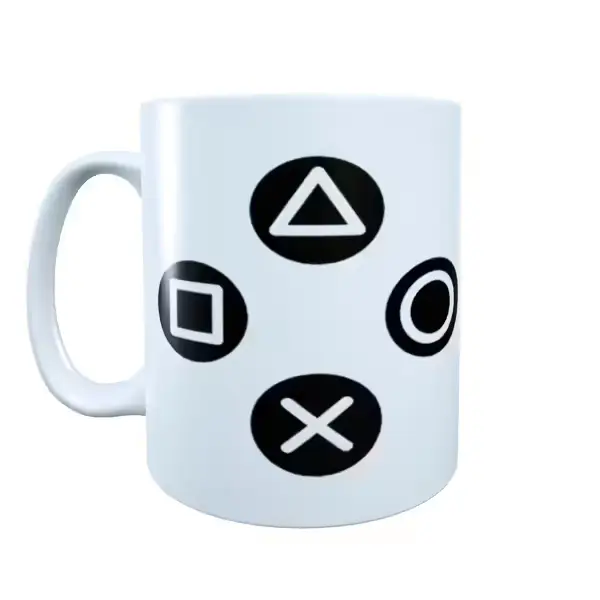 Gaming Inspired Play Station Controller Buttons Mug