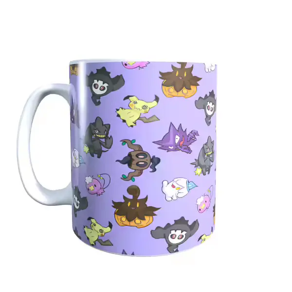 Ghost Collage Purple Pokemon Halloween Mug