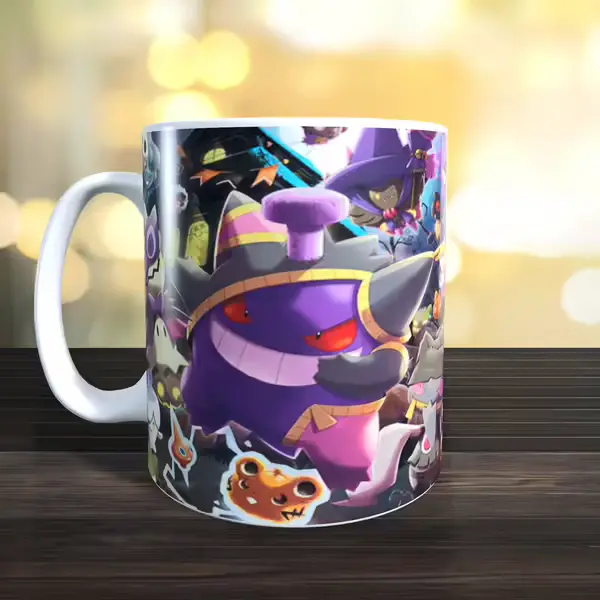 Gengar Halloween Collage Pokemon Mug