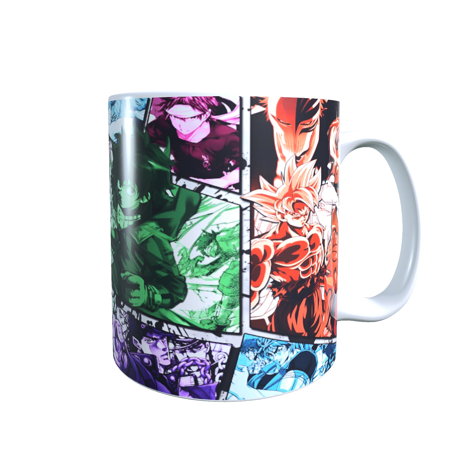 Anime Heroes Comic Blocks Coffee Mug